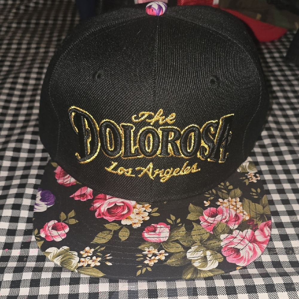 The Dolorosa Black Floral Snapback Hat